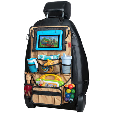 Lusso Gear Heavy Duty Back Seat Car Organizer Extra Large For Powerful Protection, Sag Proof & Reinforced Corners, Protects Ipad