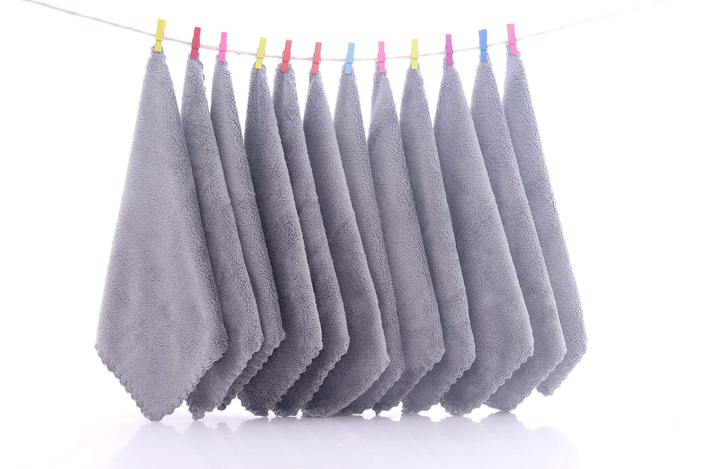 Spotted Play Soft 12 Pack Baby Washcloths - Extra Absorbent Wash Clothes For Newborns, Infants And Toddlers - Suitable For Baby