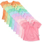 HonestBaby unisex baby Organic Cotton Puff Sleeve T-shirt Multi-packs and Toddler T Shirt Set, 10-pack Rainbow Girl, 12 Months U