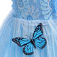 Dressy Daisy Little Girls' Princess Dress Costume With Accessories Halloween Fancy Dresses Up Butterfly Size 8-10 Blue