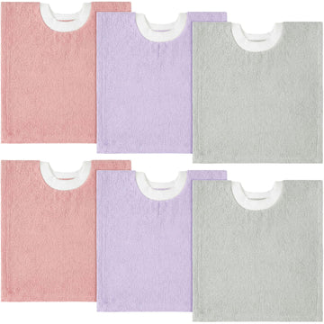 Foaincore 6 Pcs Pullover Baby Bibs Cotton Terry Toddler Absorbent Infant for Feeding and Drooling Towel Bib (Gentle Colors)