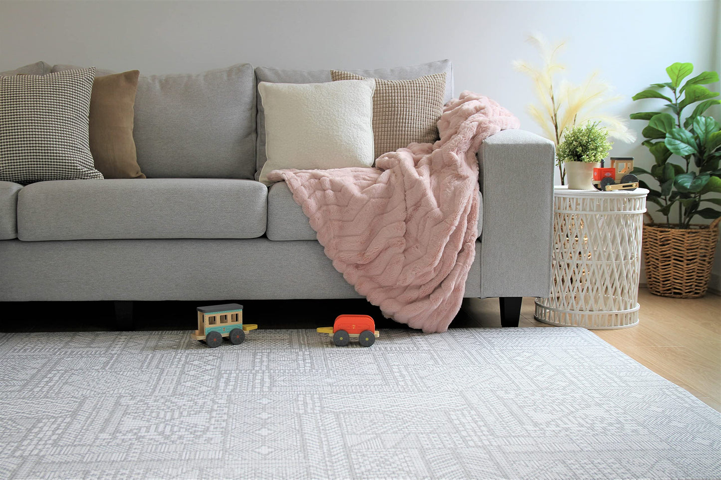 Cushmat Stylish Reversible Foam Play Mat (Large, Explorer - Gray Sand) - Soft, Waterproof, Durable Play Mat For Infants, Babies,