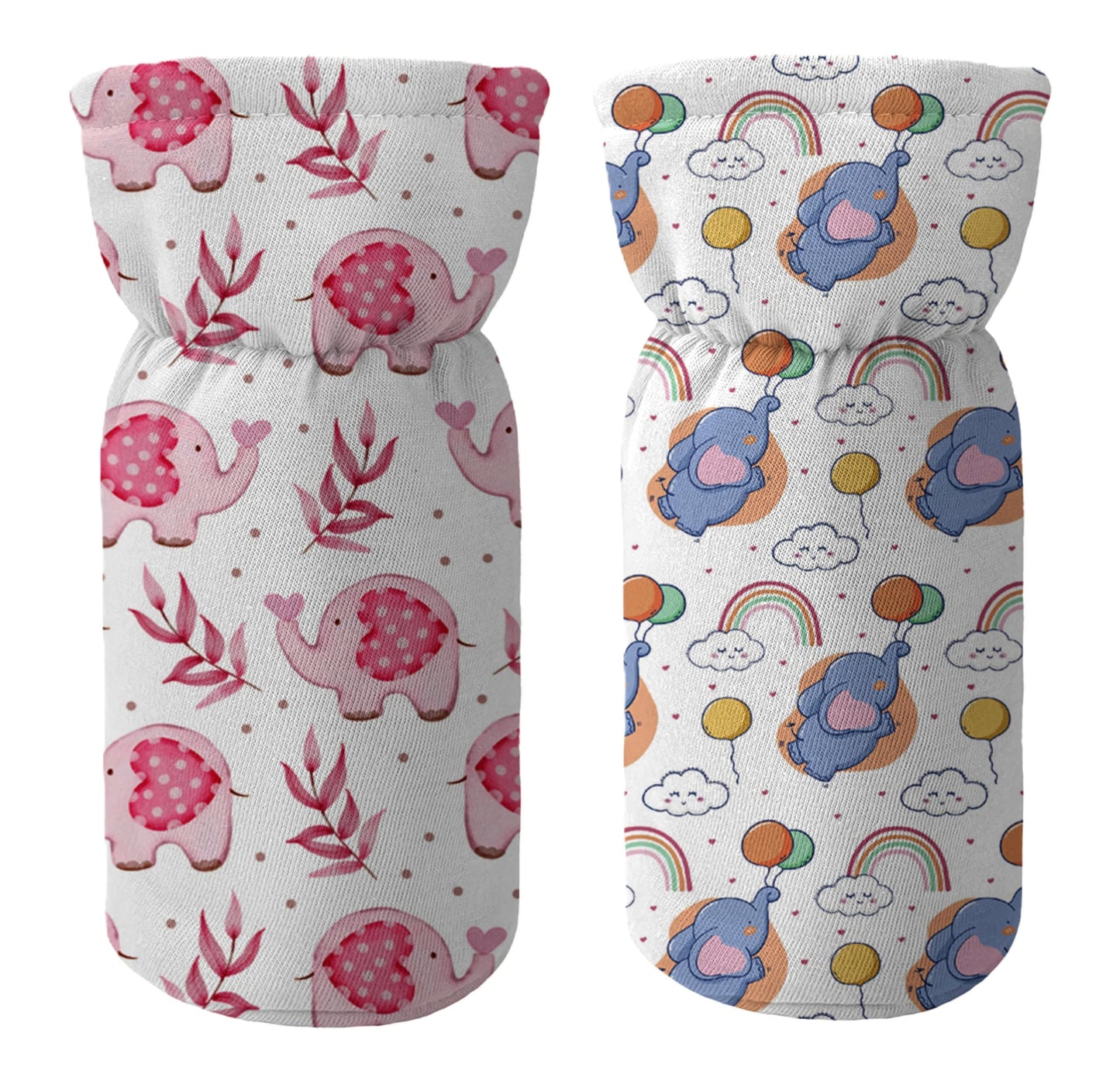 Novo Baby Cotton Soft Plush Baby Bottle Feeding Cover Tote Modern Bag Carrier Bag Bottle Cover With Strap Pack Of 2 (Cute)