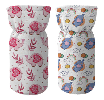 Novo Baby Cotton Soft Plush Baby Bottle Feeding Cover Tote Modern Bag Carrier Bag Bottle Cover With Strap Pack Of 2 (Cute)