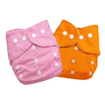 MomS Pride Reusable Solid Pocket Cloth Diapers Without Inserts, For Babies 024 Months (Pack Of 2)