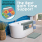 Elan Baby Comfortable Baby Bath Kneeler And Elbow Rest Pad Set - Kneeling Pad Bath Mat With 4 Toy Organizer Pockets, Baby Bathtu