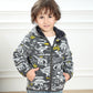 Feidoog Toddler Polar Fleece Jacket Hooded Baby Boys Girls Autumn Winter Long Sleeve Thick Warm Outerwear,Graffiti,1-2T