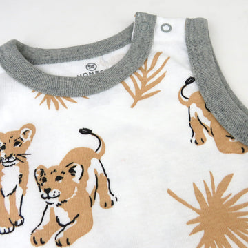 Honestbaby Multipack Short Romper Sets And Dresses 100% Organic Cotton For Infant Baby And Toddler Boys, Girls, Unisex, Lion, Ne