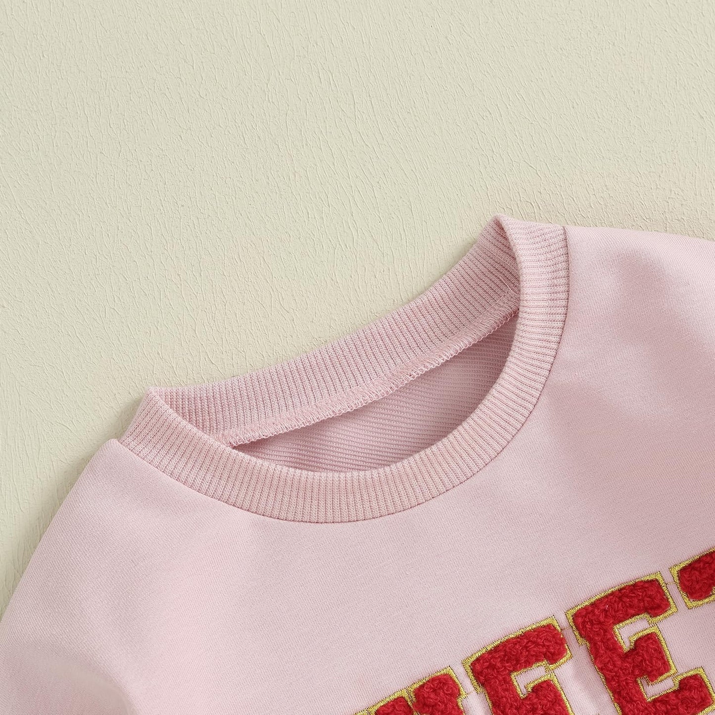 Lucikamy Toddler Baby Girl Boy Valentines Day Outfit Long Sleeve Letter Print Sweatshirt Shirt Infant Spring Clothes (Pink, 3-4