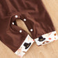 Tuemos Baby Boy'S My First Halloween Pumpkin Print Hoodie Outfit, Brown Turky, 9-12 Months