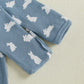Ayalinggo Valentines Baby Girl Outfit Bowknot Heart Footie Romper Long Sleeve Onesie Newborn Christmas Clothes (Easter Bunny Blu