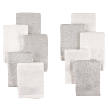 Little Treasure Unisex Baby Rayon From Bamboo Luxurious Washcloths, Gray White, One Size