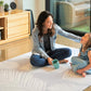 Cushmat Stylish Reversible Foam Play Mat (Large, Palm Gray - Blue Diamonds) - Soft, Waterproof, Durable Play Mat For Infants, Ba