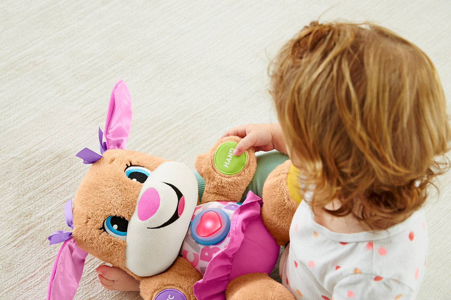 Fisher-Price Baby & Toddler Toy Laugh & Learn Smart Stages Sis Musical Plush with Lights & Phrases for Infants Ages 6+ Months