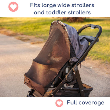 Stroller Sun Shade (Xl Original) - Universal Adjustable Spf 30+ Sunshade With See Through, Strollers Canopy Stroller Shade Exten