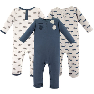 Hudson Baby Unisex Baby Cotton Coveralls, Wingman, 0-3 Months