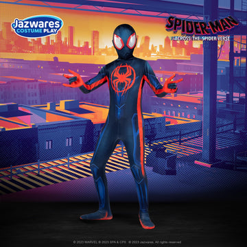 Marvel Miles Morales: Spider-Man Official Youth Deluxe Zentai Costume - Stretch Spandex With Hidden Zippers, Wrist Slits (Xs) Mu