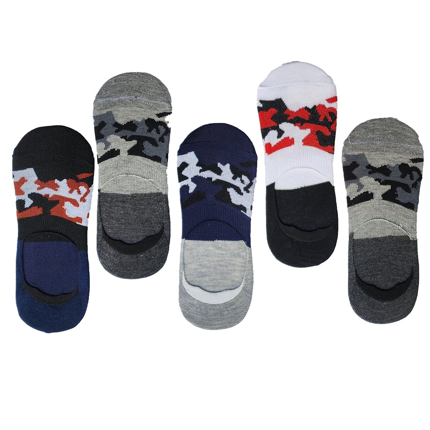 Queery Men Cotton No Show Invisible Loafer Socks Pack Of 5 D6