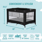Dream On Me Zazzy Portable Playard with Bassinet in Black, Lightweight Packable and Easy Setup Baby Playard with Mattress and Tr