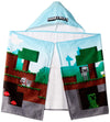 Jay Franco Minecraft Overworld Adventure Hooded Bath/Pool/Beach Towel,Cotton, Blue