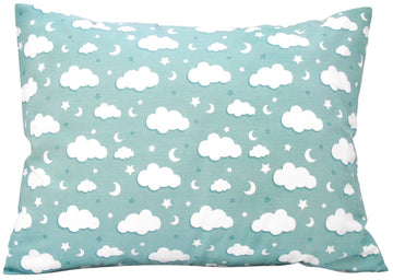 Toddler Pillowcase 13X18 - Moon Child Pillow Case, Cotton Toddler Pillowcase Star, Gray Star Travel Pillow Case Cover - Green Cl
