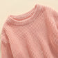 Infant Toddler Baby Girl Boy Knit Sweater Pullover Sweatshirt Warm Long Sleeve Shirt Tops Knitted Fall Winter Clothes (Pink, 4-5