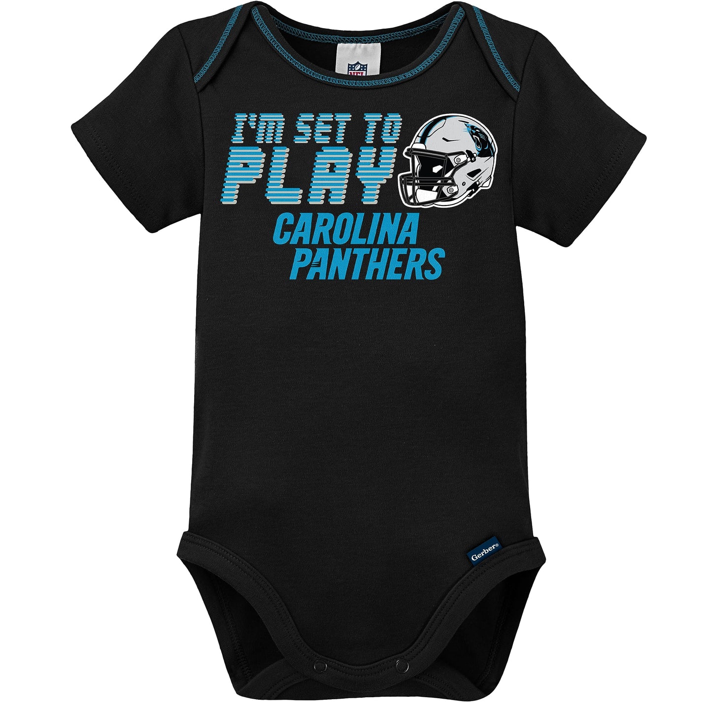 Gerber Nfl Baby Boys' 3-Pack Bodysuit, Sleep 'N Play, & Cap Set, Carolina Panthers, 3-6 Months
