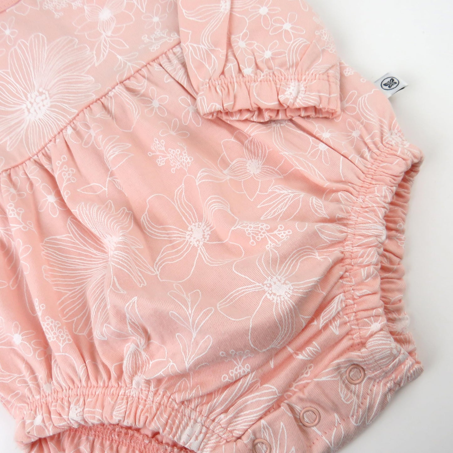 Honestbaby 2 Piece Bubble Romper & Headband Set,Girl,Sketchy Floral Dusty Pink,6-9 Months