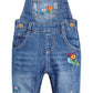 Kidscool Space Baby Toddler Girls Snap Leg/Crotch Easy Diaper Changing Jeans Overalls,Blue,18-24 Months