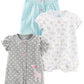 Simple Joys by Carters Baby 3-pack Snap-up Rompers, blue swan/white floral/grey dot, 24 Months