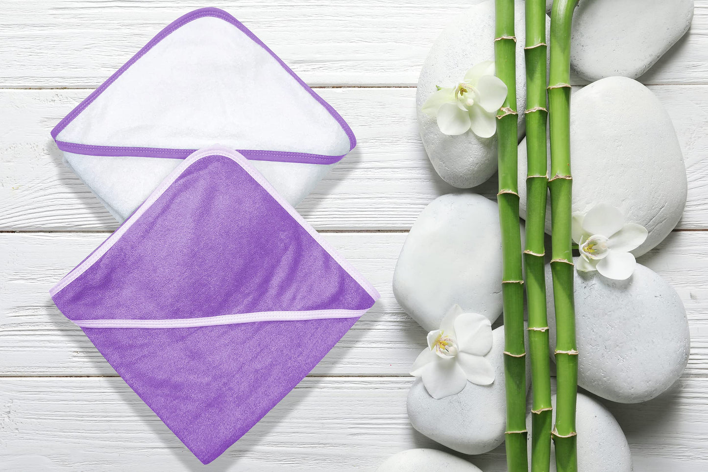 2 Pack Baby Bath Towel - Rayon Made From Bamboo, Ultra Soft Hooded Towels For Babies,Toddler,Infant - Newborn Essential -Perfect