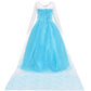 Bankids Princess Costume Birthday Party Dress Up For Little Girls With Wig,Crown,Wand,Gloves Accessories 8-9Years(Q89,140)