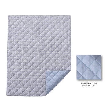 Levtex Baby Trail Mix 5Pc Woodland - Animals - Blue, Grey, White - Toddler Set - Kids Bedding - Reversible Quilt, Fitted Sheet,