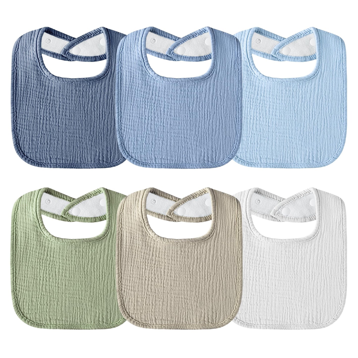 Kewlife gift Muslin Baby Bibs 6-Pack Baby Drool Bandana Bibs for Baby Girls Boys Infant Newborn Toddler Drooling and Teething (M