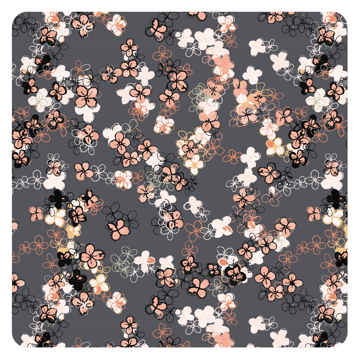 Bapronbaby Ditsy Floral Splash Mat - Waterproof Catch-All For Under High Chairs, Floors, Tables, Playtime Or Arts & Crafts - Mac