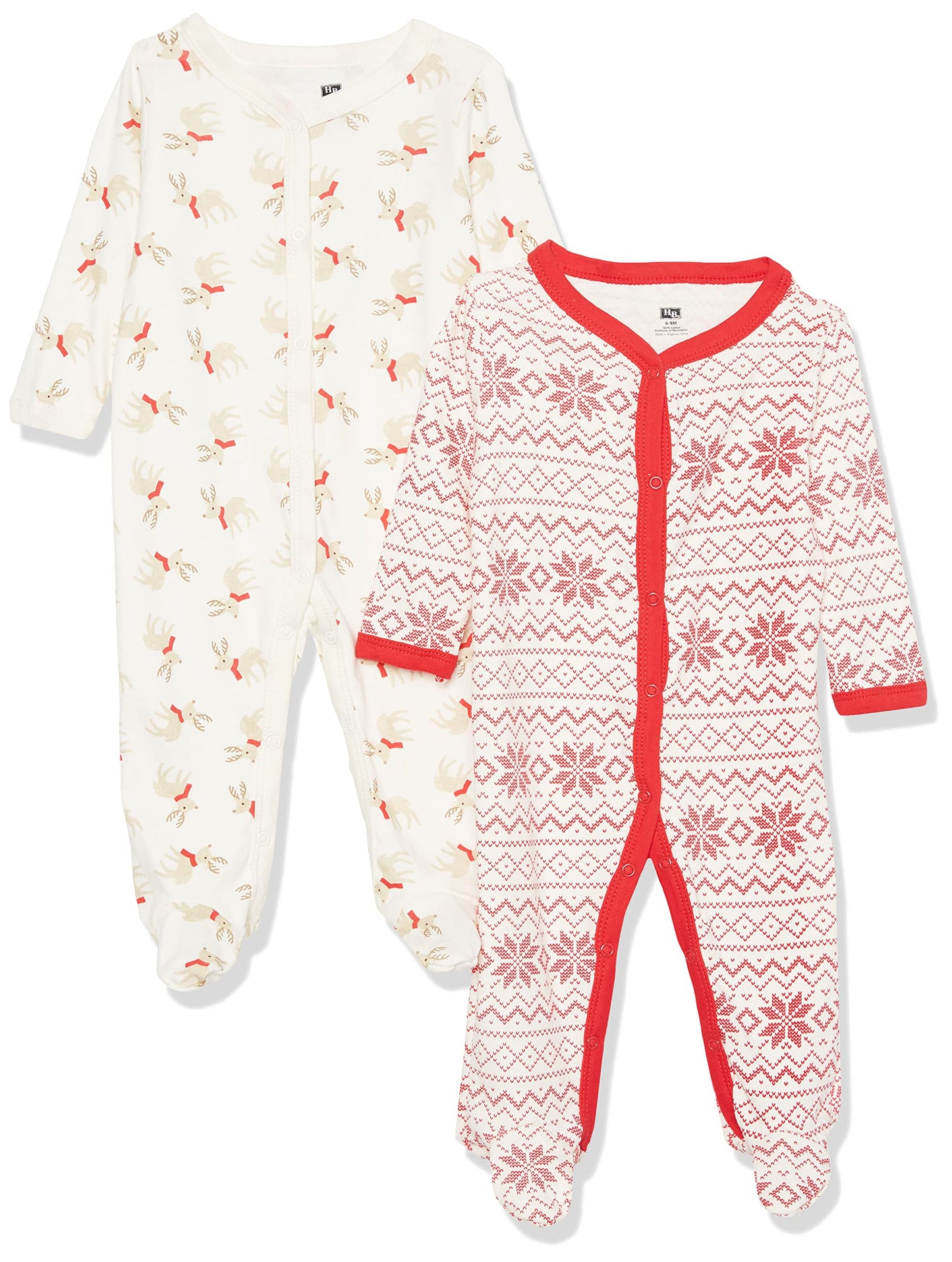 Hudson Baby Baby Girls Cotton Coverall, Reindeer, 0-3 Months Us