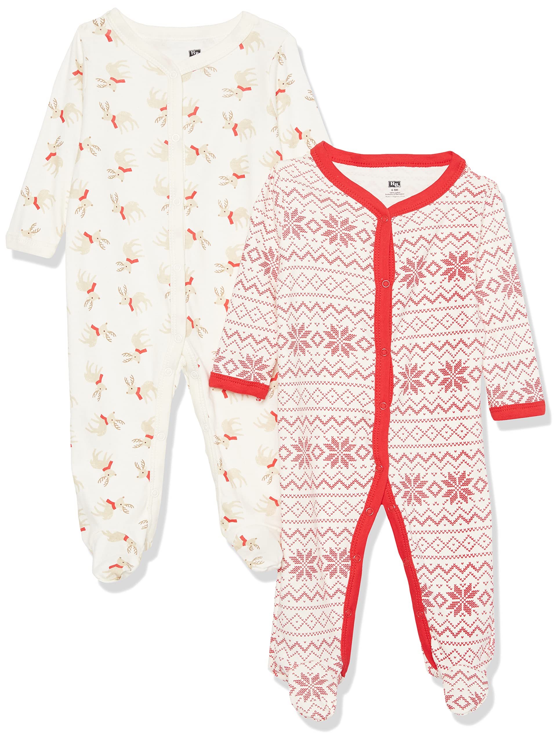 Hudson Baby Baby Girls Cotton Coverall, Reindeer, 0-3 Months Us