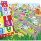 Baby Care Play Mat (Large, Playful - Zoo Town) 82'' X 55'' Original One-Piece Reversible Rollable Waterproof Play Mat For Infant
