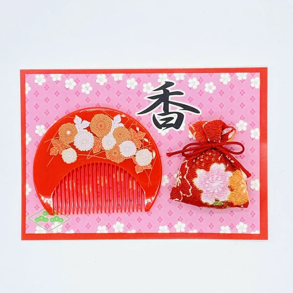 Japanese Comb & Incense Pouch Gift Set