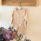 Baby Gingham Romper | Long Sleeve Neutral One-Piece