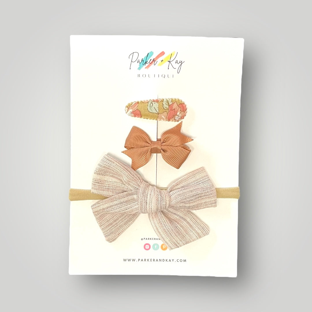 Baby 3-Piece Textured Bow Variety Set