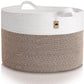 Little Hippo XXXL Cotton Rope Basket (22x14) 100% Natural Cotton! Baby Gift, Large Blanket Storage for Living Room, Toy and Pill