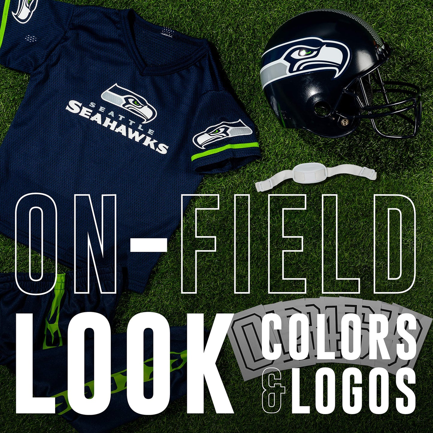 Franklin Sports Seattle Seahawks Kids Football Uniform Set - Nfl Youth Football Costume For Boys & Girls - Set Includes Helmet,