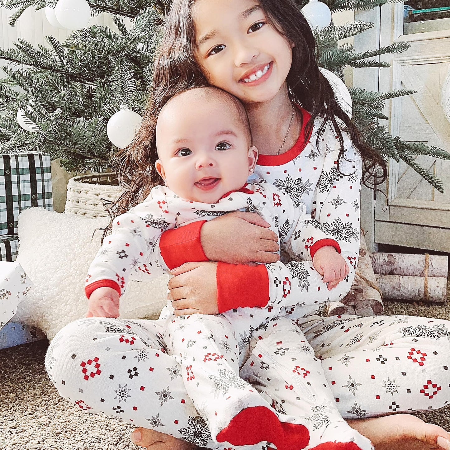 Honestbaby 2-Piece Family Matching Holiday Pajamas Organic Cotton For Men, Kids, Toddlers, Baby Boys, Girls, Unisex Pets, Jumbo