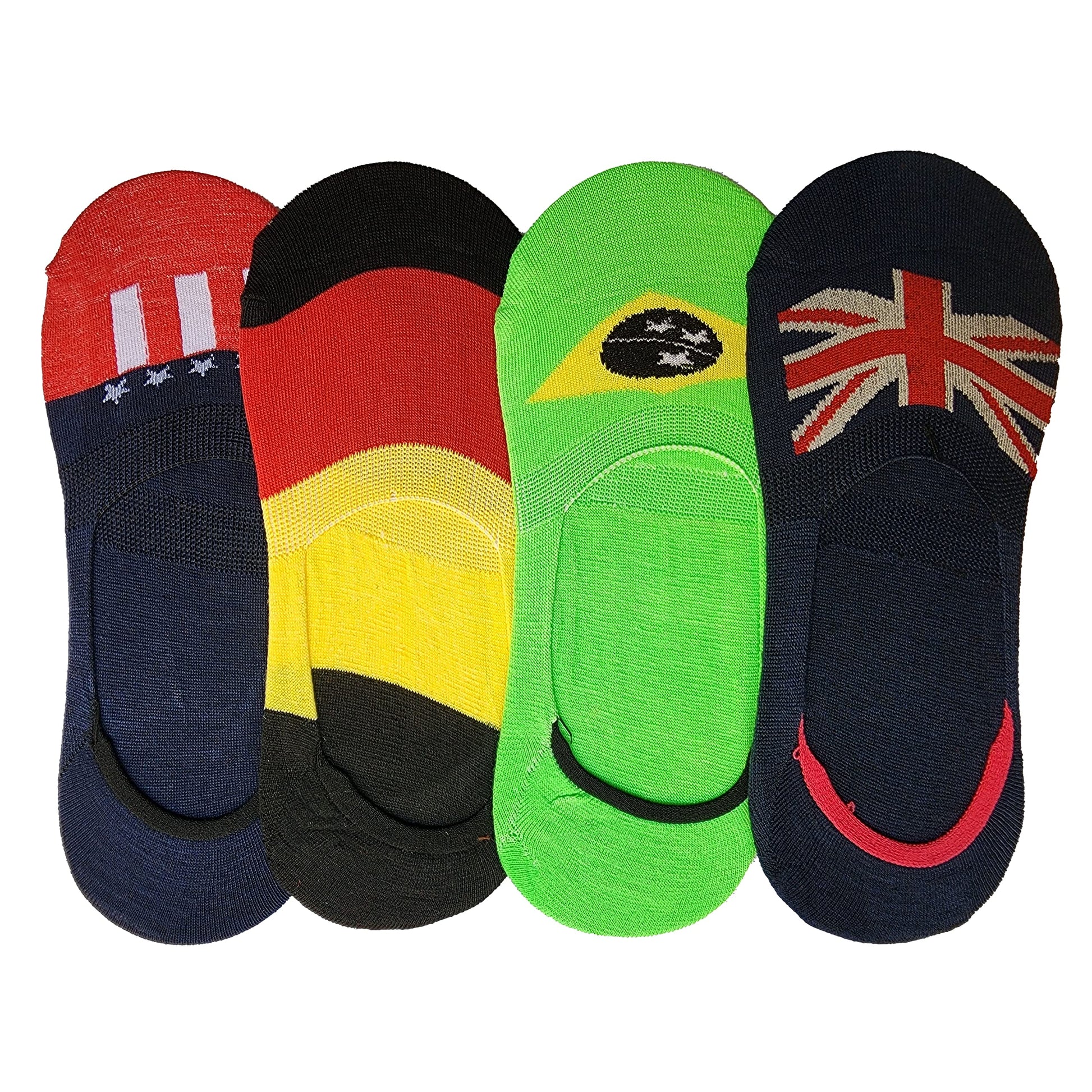 Queery Men Cotton No Show Invisible Loafer Socks Pack Of 4 D5
