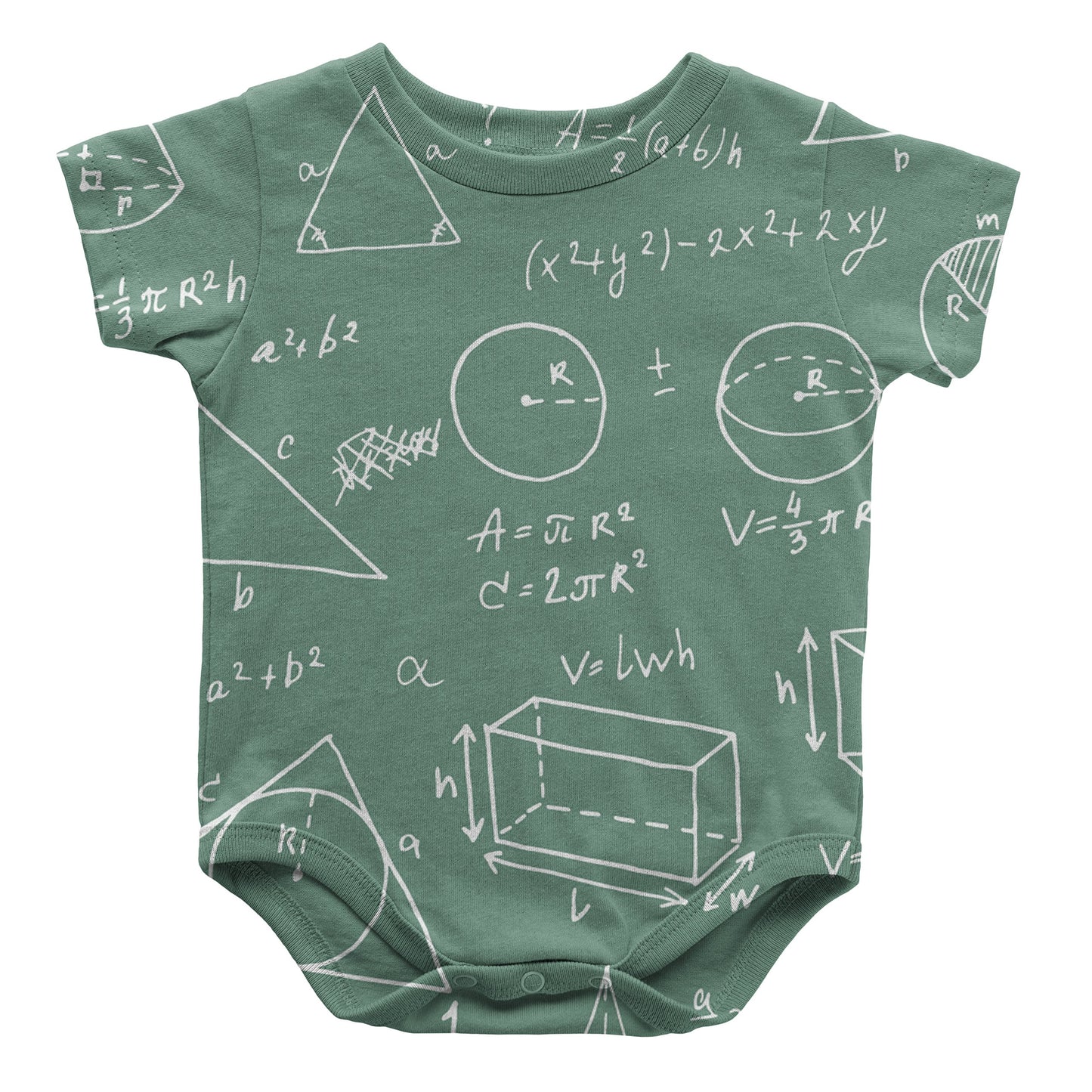 Speedy Pros Math Logo Shapes Infant One Piece Snapsuit Bodysuit 6 Months Multi-Color