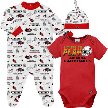 Gerber Nfl Baby Boys' 3-Piece Bodysuit, Sleep 'N Play, & Cap Set, Arizona Cardinals, 6-9 Months