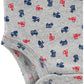 Simple Joys By Carter'S Boys' 5-Pack Long-Sleeve Bodysuit, Blue/Grey Trucks/Red Stripe, 3-6 Months