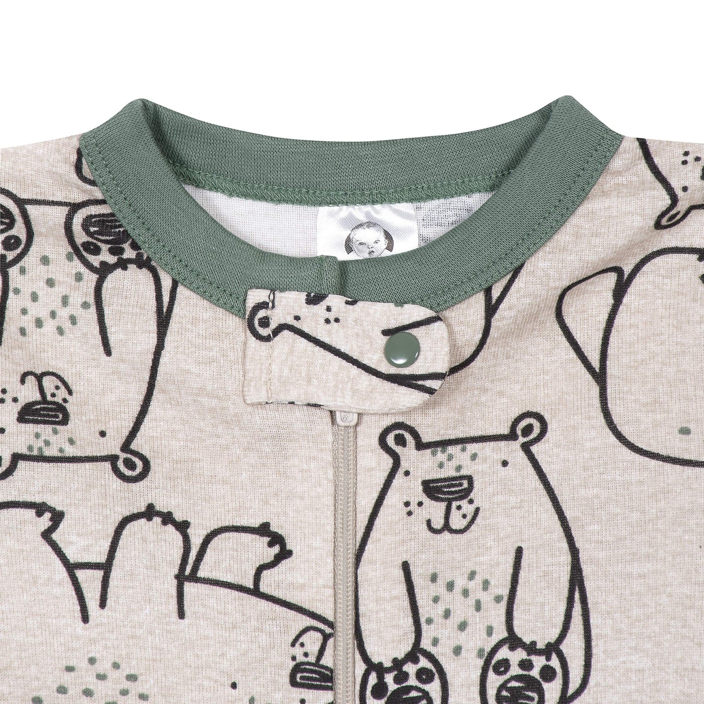 Gerber Baby Boys' Toddler 2-Pack Footed Pajamas, Bear Green Stripes White, 3T