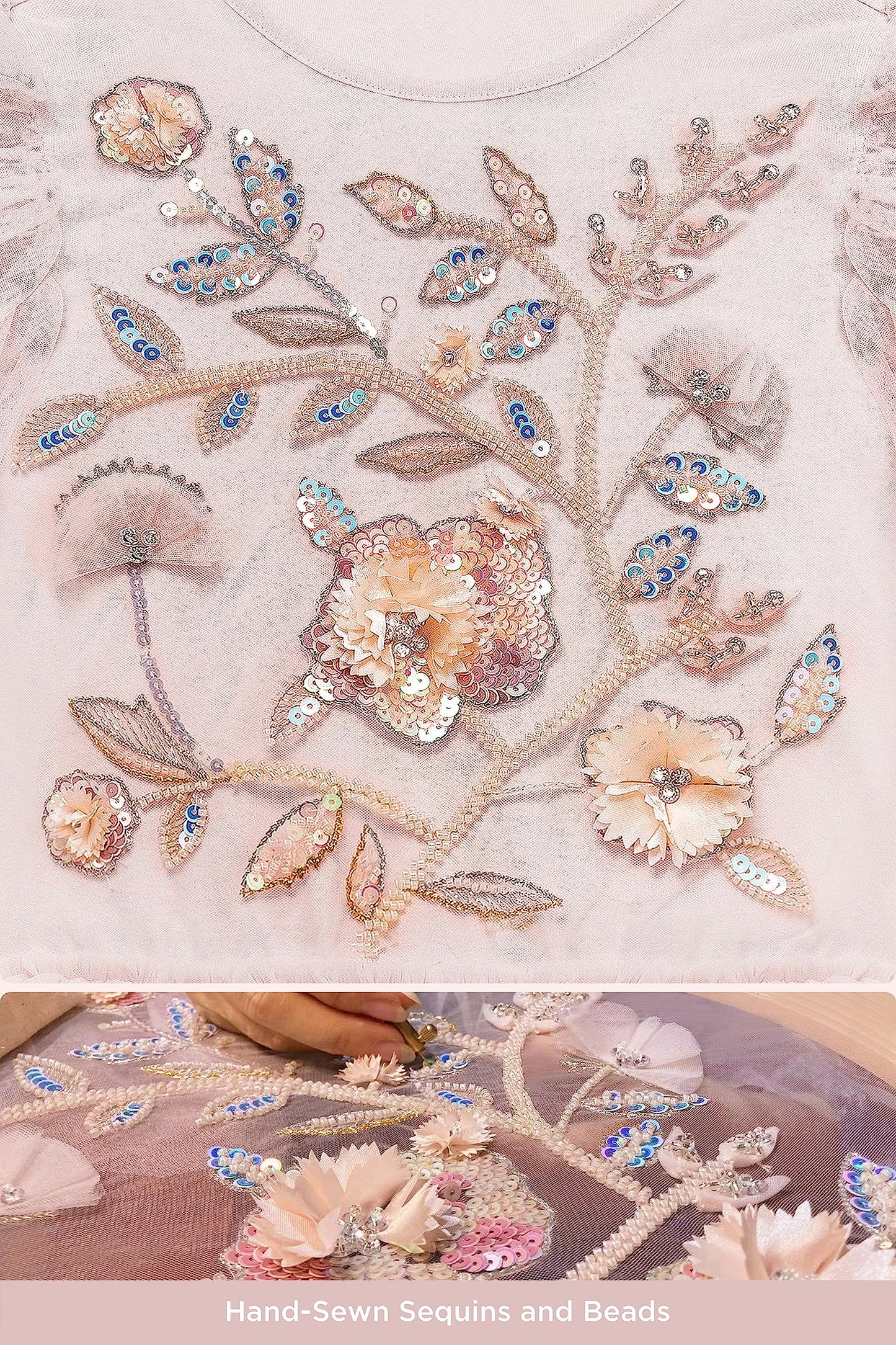 Tutuland Tutu Dress For Girls - Embroidered Tulle Dress Tiered Layered Flower Toddler Dress For Wedding Birthday Photo Prop